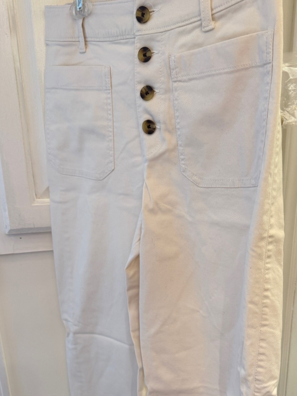 Women's  Size 8 Sonoma high wise wide leg pants NWT button front white